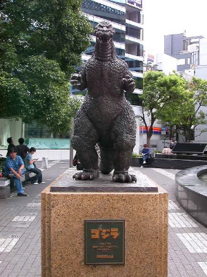 Godzilla statue in Ginza, Tokyo, Japan