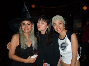 Maria, Jun, and Heidi at the MBA Halloween Party