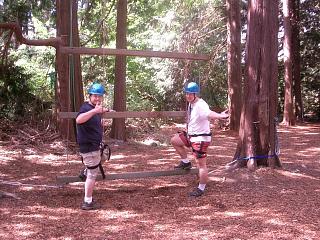 Steve and I posing on the rope ladder.