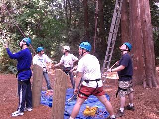 Steve and I securing other climbers.